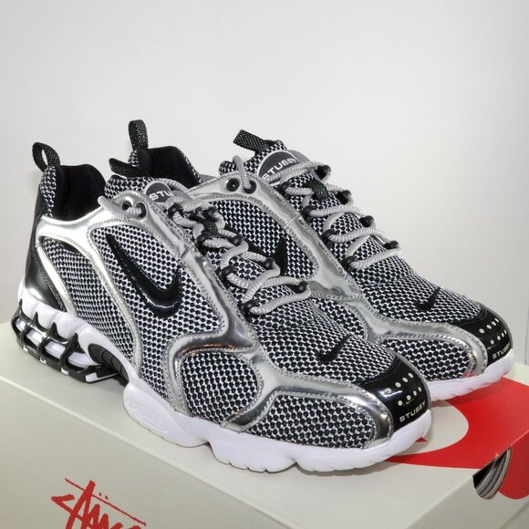 Stussy x Nike Air Zoom Spiridon Cage 2 Pure Platinum 2020 CU1854-001 US 11 DS - Picture 4 of 15